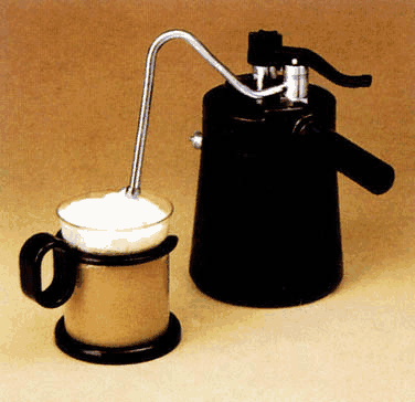 Vesubio Italian Stovetop Milk Steamer Frother Cappuccino Espresso Accessory  Vesubio Italy From the Back Part of the Basement 
